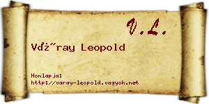 Váray Leopold névjegykártya